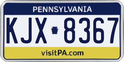 PA license plate KJX8367
