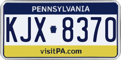 PA license plate KJX8370