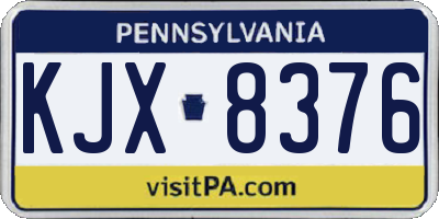PA license plate KJX8376