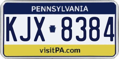 PA license plate KJX8384