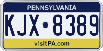 PA license plate KJX8389
