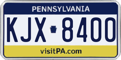 PA license plate KJX8400