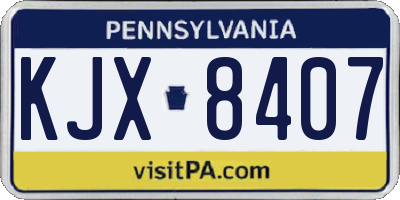 PA license plate KJX8407