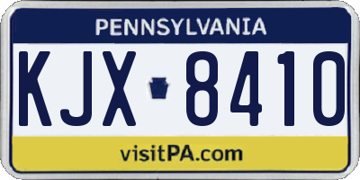 PA license plate KJX8410