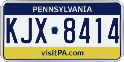 PA license plate KJX8414