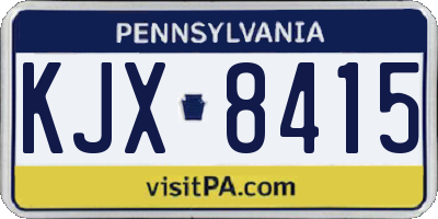 PA license plate KJX8415