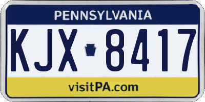 PA license plate KJX8417
