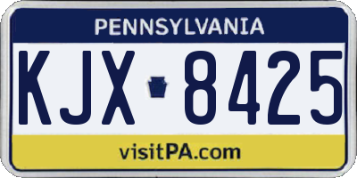 PA license plate KJX8425