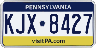 PA license plate KJX8427