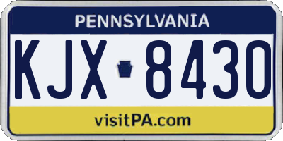 PA license plate KJX8430