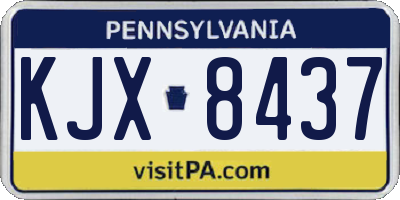 PA license plate KJX8437