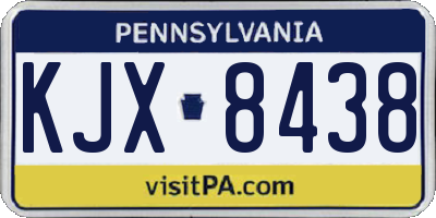 PA license plate KJX8438