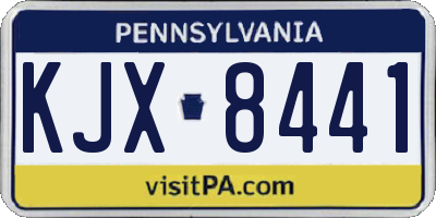 PA license plate KJX8441
