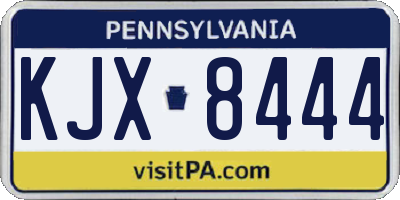PA license plate KJX8444