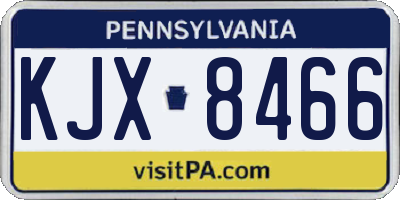 PA license plate KJX8466
