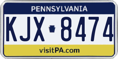 PA license plate KJX8474