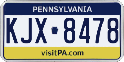 PA license plate KJX8478