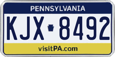 PA license plate KJX8492