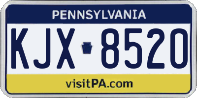 PA license plate KJX8520