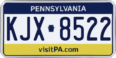 PA license plate KJX8522