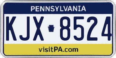 PA license plate KJX8524