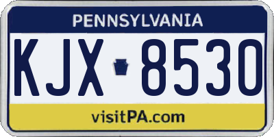 PA license plate KJX8530