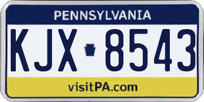 PA license plate KJX8543