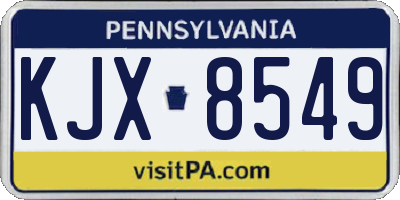 PA license plate KJX8549