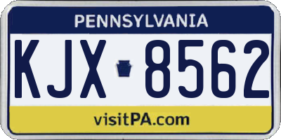PA license plate KJX8562
