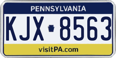 PA license plate KJX8563