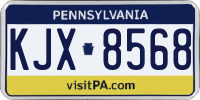 PA license plate KJX8568