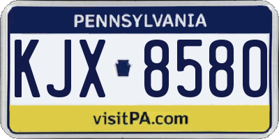 PA license plate KJX8580