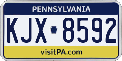 PA license plate KJX8592