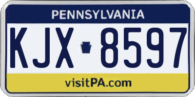 PA license plate KJX8597