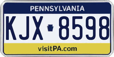 PA license plate KJX8598