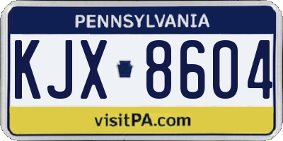 PA license plate KJX8604
