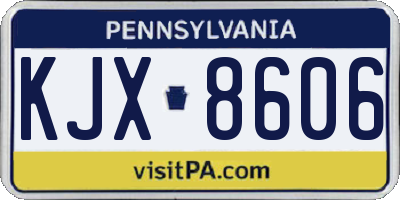 PA license plate KJX8606