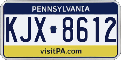 PA license plate KJX8612