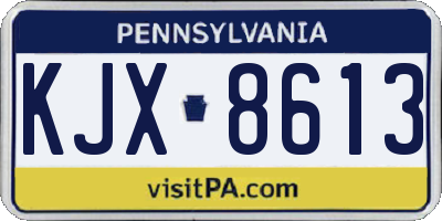 PA license plate KJX8613