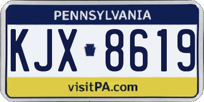 PA license plate KJX8619