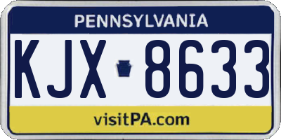 PA license plate KJX8633