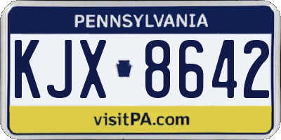 PA license plate KJX8642