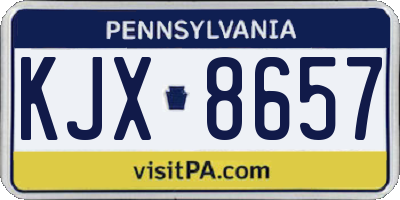 PA license plate KJX8657