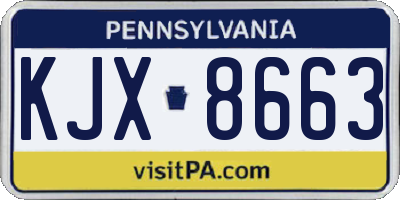 PA license plate KJX8663