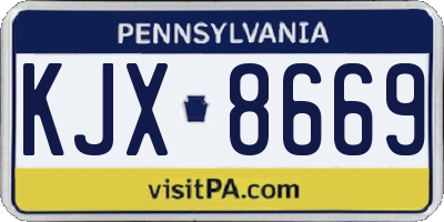 PA license plate KJX8669