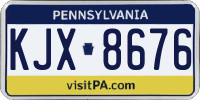 PA license plate KJX8676