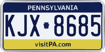 PA license plate KJX8685