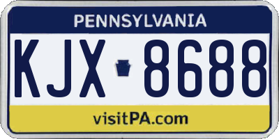 PA license plate KJX8688