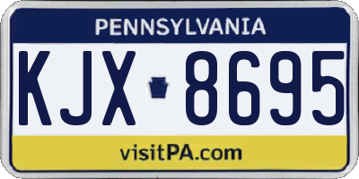 PA license plate KJX8695