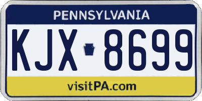 PA license plate KJX8699